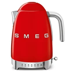 Smeg 50's style waterkoker met temperatuurcontrole 1,7 liter rvs rood