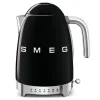 Smeg 50's style waterkoker met temperatuurcontrole 1,7 liter rvs zwart