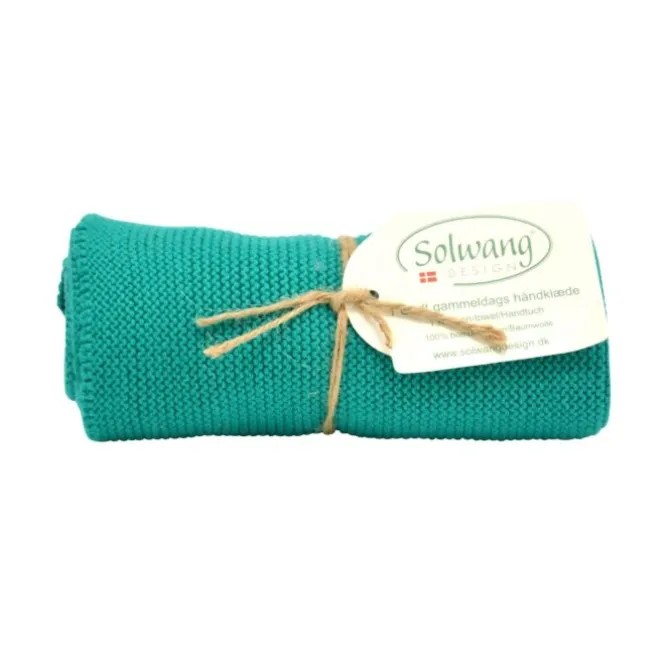 Solwang Design handdoek 32 x 47 cm katoen Dark Turquoise Green