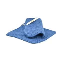 Solwang Design pannenlap 22 x 22 cm katoen Dusty Blue 2 stuks