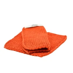 Solwang Design pannenlap 22 x 22 cm katoen Terracotta 2 stuks
