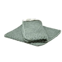 Solwang Design pannenlap 22 x 22 cm katoen Arctic Green 2 stuks