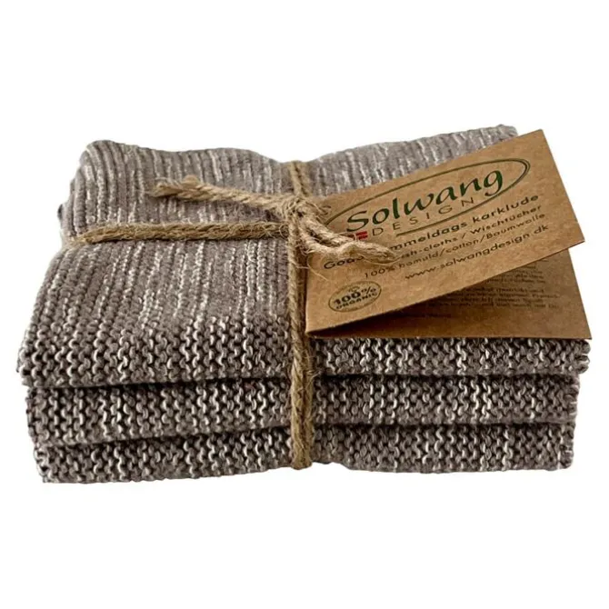 Solwang Design vaatdoekjes 25 x 25 cm katoen Light Warm Grey Melange