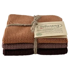 Solwang Design vaatdoekjes 25 x 25 cm katoen Chocolate combi
