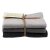 Solwang Design vaatdoekjes 25 x 25 cm katoen Steel Grey Combi 3 stuks