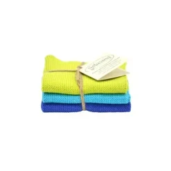 Solwang Design vaatdoekjes 25 x 25 cm katoen Lime/Pink/Turquoise 3-delig