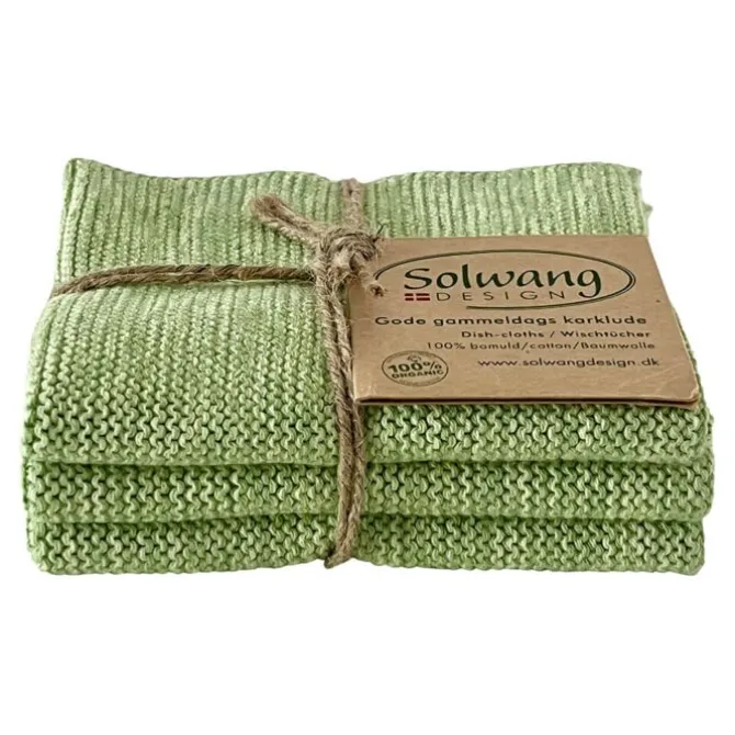 Solwang Design vaatdoekjes 25 x 25 cm katoen Dusty Green Melange