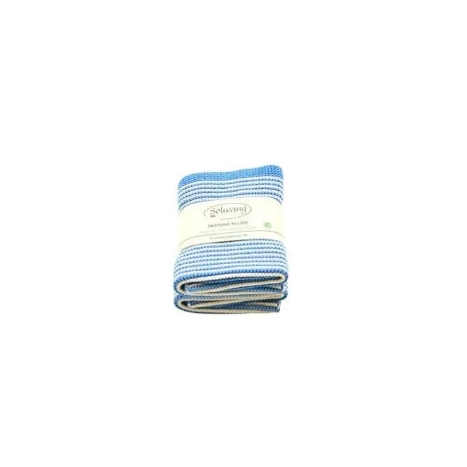Solwang Design vaatdoekjes 25 x 25 cm katoen Azure Stripes 2 stuks
