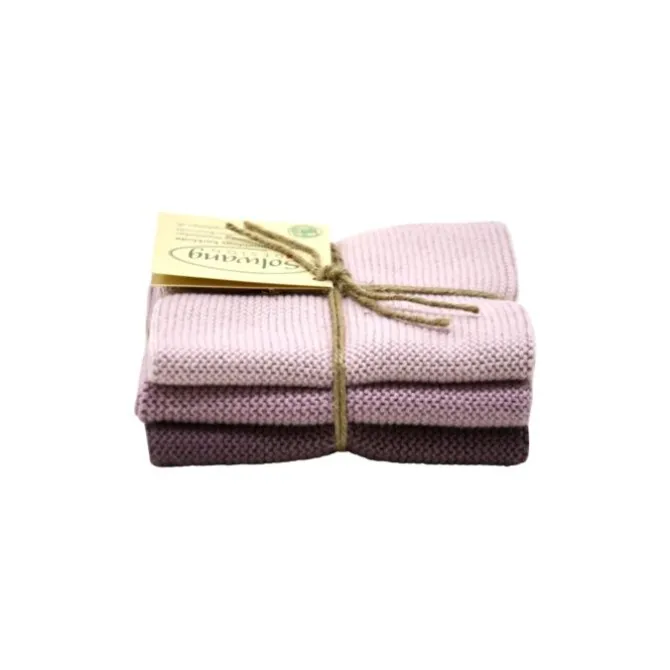 Solwang Design vaatdoekjes 25 x 25 cm katoen Sand combi 3-de