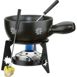 Spring Edelweiss mini-fondueset ø 14 cm 2-persoons zwart