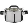 Spring Fusion2+ hoge kookpan met glasdeksel ø 16 cm 2 liter rvs
