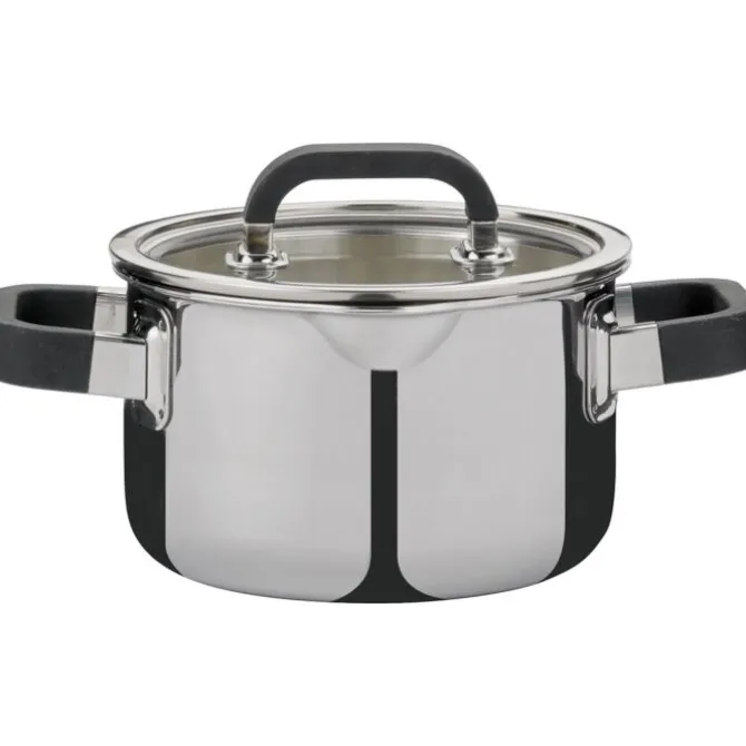 Spring Fusion2+ hoge kookpan met glasdeksel ø 16 cm 2 liter rvs