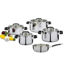 Spring Fusion2+ pannenset met glasdeksels rvs 5-delig
