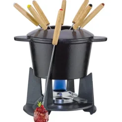 Spring Grenoble kaasfondueset ø 16 cm 8-persoons gietijzer mat zwart