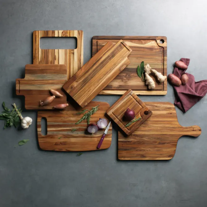Teakhaus Marine snijplank met handgreep 46 x 36 cm teakhout