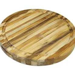 Teakhaus ronde snijplank met sapgeul ø 46 cm x 3,8 cm