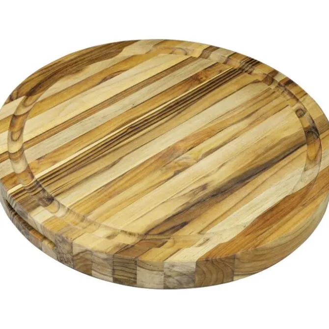 Teakhaus ronde snijplank met sapgeul ø 46 cm x 3,8 cm