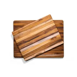 Teakhaus snijplank met handgrepen 51 x 38 x 3,8 cm