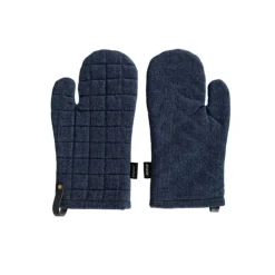 Tiseco Denim ovenwant 18 x 32 cm katoen blauw 2 stuks