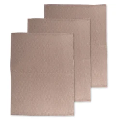 Tiseco Dobby theedoek 51 x 71 cm katoen cognac 3 stuks