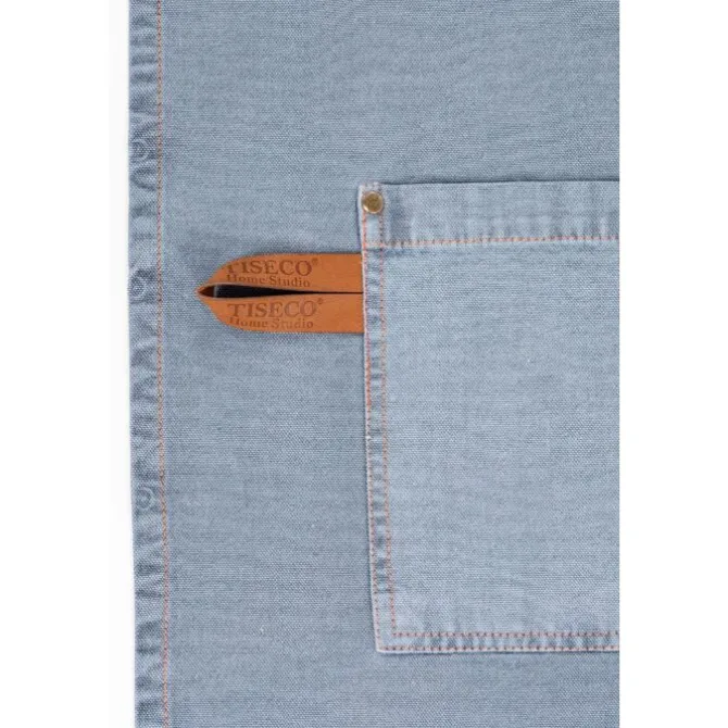 Tiseco Havana schort 70 x 85 cm katoen stone blue