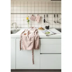 Tiseco Havana schort 70 x 85 cm katoen pink