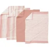 Tiseco Multilines theedoek 50 x 70 cm katoen pink 4 stuks