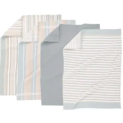 Tiseco Multilines theedoek 50 x 70 cm katoen light grey