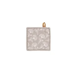 Tiseco Myrna Floral pannenlap 20 x 20 cm katoen taupe