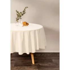 Tiseco Myrna tafelkleed ø 180 cm katoen ivory