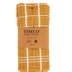 Tiseco Oman vaatdoek 32 x 35 cm katoen camel 6 stuks