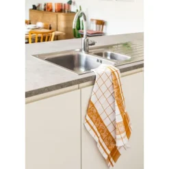 Tiseco Pharao Arabesque theedoek 50 x 70 katoen camel 3 stuks