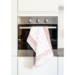 Tiseco Pharao Arabesque theedoek 50 x 70 katoen pink 3 stuks