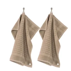 Tiseco Pharao handdoek 50 x 50 cm katoen sand 2 stuks