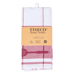 Tiseco Pharao Utensils theedoek 50 x 70 cm katoen red 3 stuks