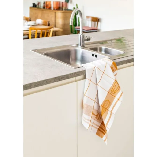 Tiseco Pharao Utensils theedoek 50 x 70 cm katoen camel 3 stuks