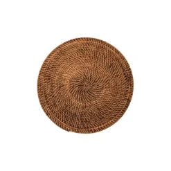 Tiseco placemat ø 36 cm rattan donkerbruin