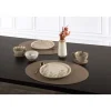 Tiseco Trudo placemat ovaal 33 x 45 cm vegan leer taupe