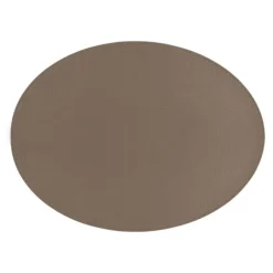 Tiseco Trudo placemat ovaal 33 x 45 cm vegan leer taupe