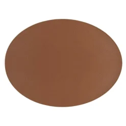 Tiseco Trudo placemat ovaal 33 x 45 cm vegan leer caramel