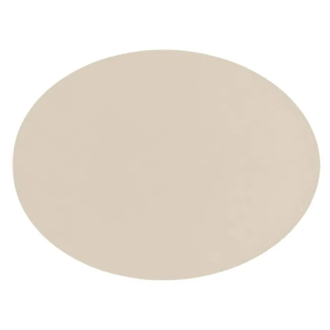 Tiseco Trudo placemat ovaal 33 x 45 cm vegan leer cream