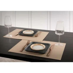 Tiseco Trudo placemat 33 x 45 cm vegan leer sand