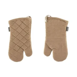 Tiseco Velmar ovenwant 33 x 17 cm katoen taupe 2 stuks