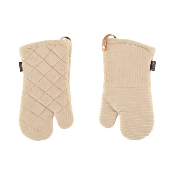 Tiseco Velmar ovenwant 33 x 17 cm katoen beige 2 stuks