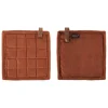 Tiseco Velmar pannenlap 20 x 20 cm katoen cognac 2 stuks