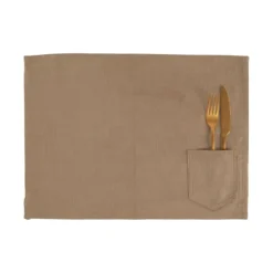 Tiseco Velmar placemat 33 x 45 cm katoen cognac