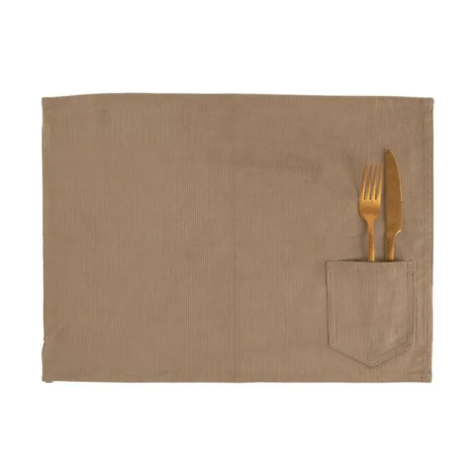 Tiseco Velmar placemat 33 x 45 cm katoen taupe