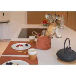 Tiseco Velmar placemat 33 x 45 cm katoen cognac