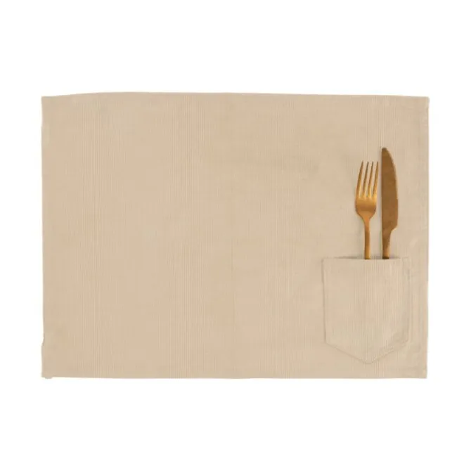 Tiseco Velmar placemat 33 x 45 cm katoen beige