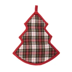 Tiseco Xmas pannenlap 23 x 30 cm katoen rood